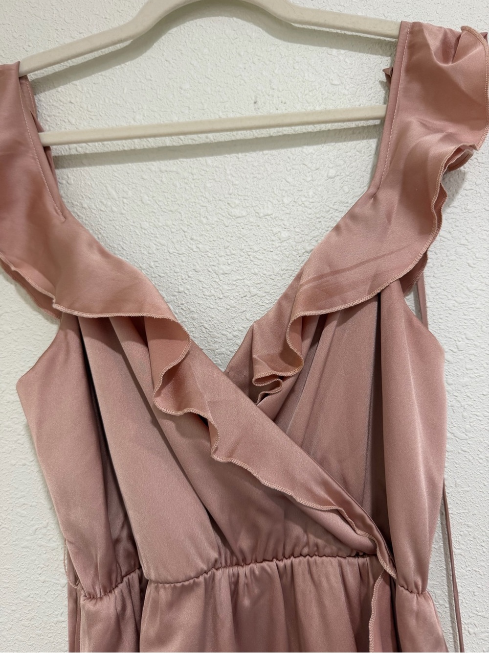 Show Me Your MUMU Samantha Ruffle Wrap Maxi Dress - Champagne Rose Gold - Picture 4 of 8